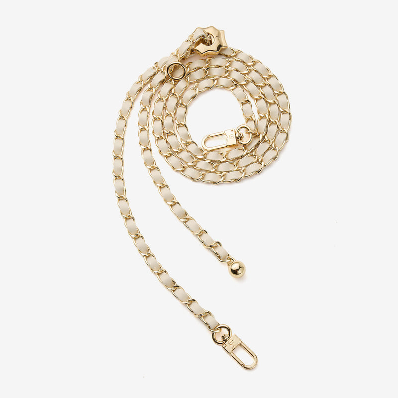 Elegant Adjustable Chain Leather Crossbody Strap- Smooth