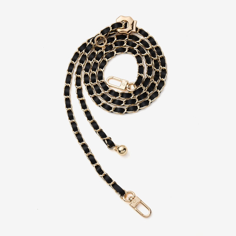 Elegant Adjustable Chain Leather Crossbody Strap- Smooth