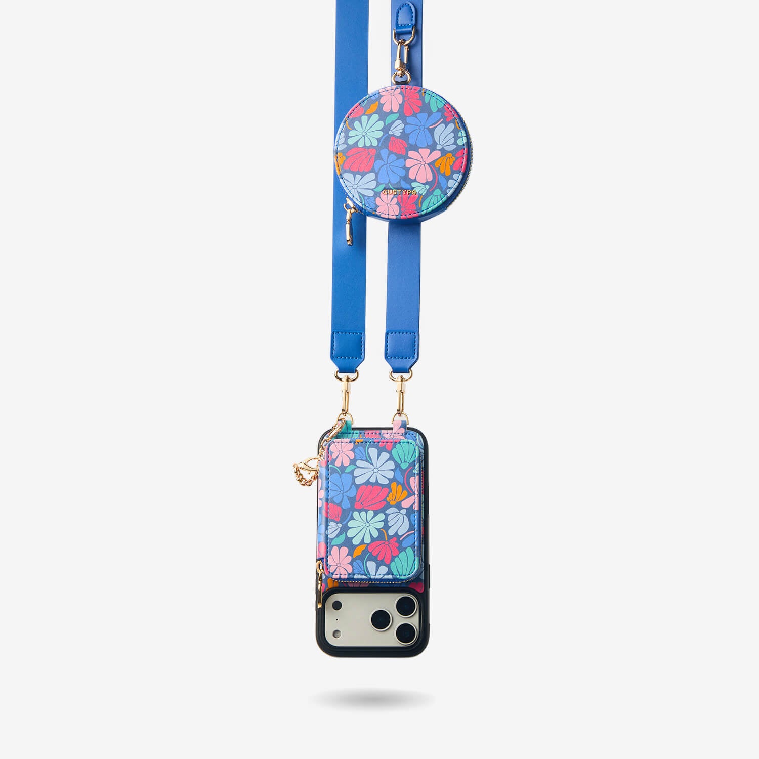 Bloom Theme Luxury Crossbody iPhone Case with Wallet & Magnetic