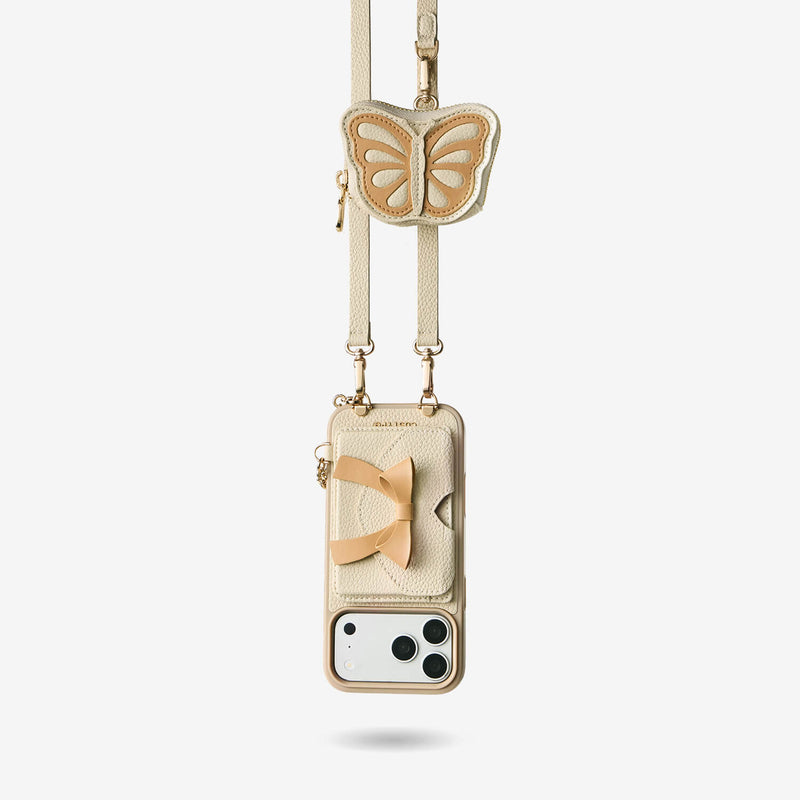 Flutter Flow- Crossbody Wallet Case with Butterfly AirPods Pouch & MagSafe