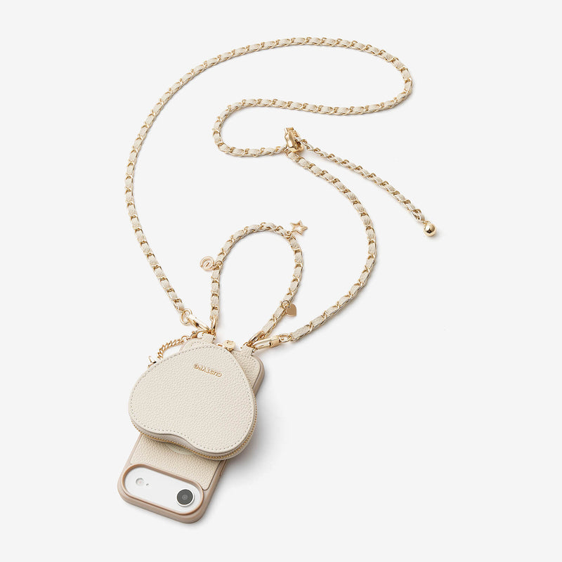 Allure Chain Series- iPhone Case with Heart Pouch & Chain Strap-Mobile Phone Cases-DETACHABLE WALLET & WIRELESS CHARGING
