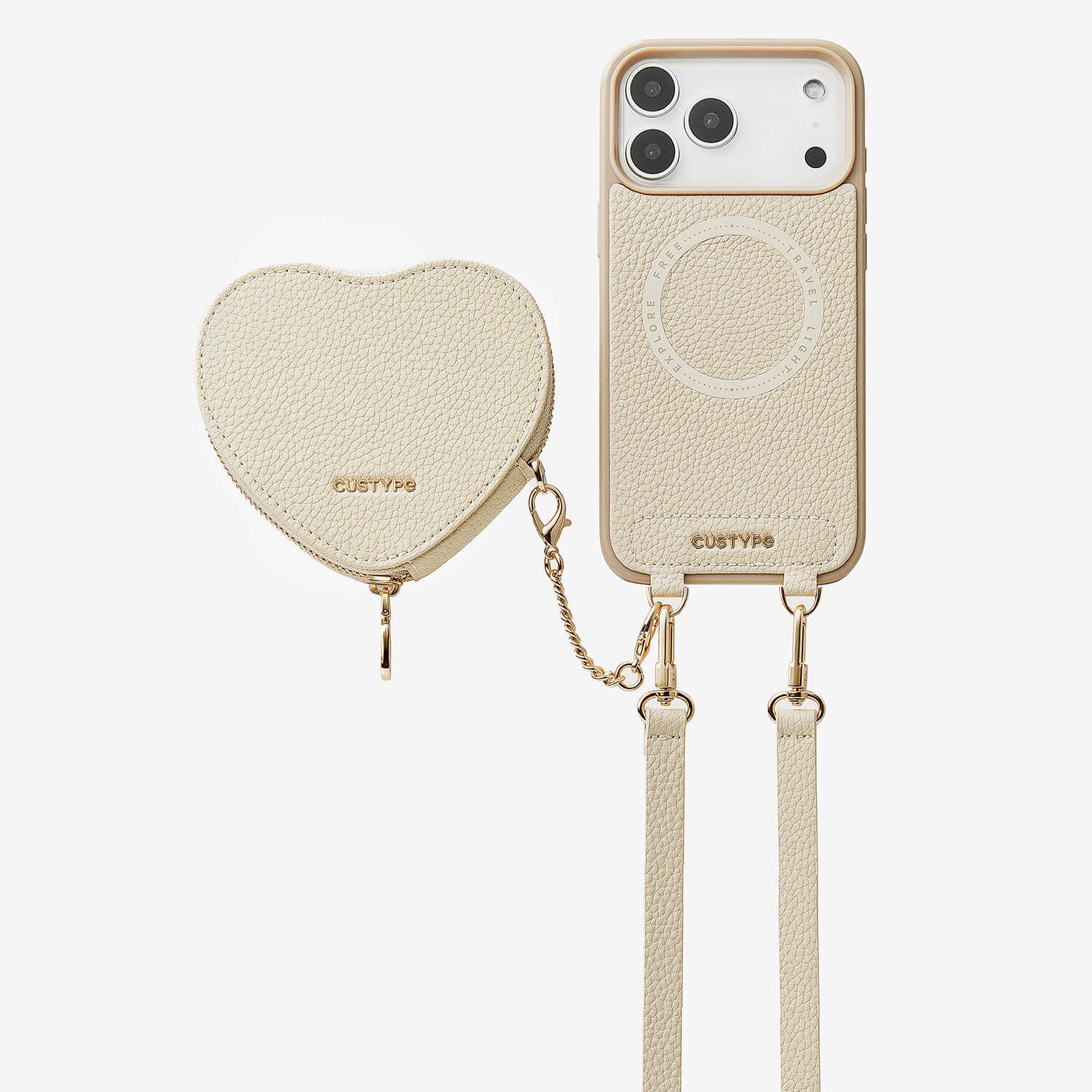 Custype iPhoneケース ショルダーストラップ ハート柄 Custype iPhoneケース ショルダーストラップ ハート柄