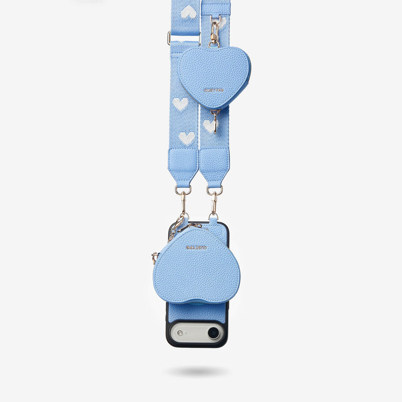 Heart Airpod Kit- iPhone Crossbody Case with Magnet & Airpods Pouch-Mobile Phone Cases-DETACHABLE WALLET & PHONE POUCH