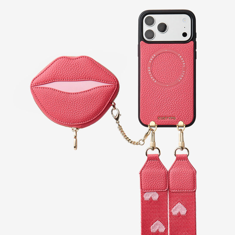ルトリー・キス ― マグネット式リップポーチ付き iPhone クロスボディケース
