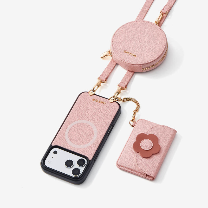 Bloom Pal- Leather Crossbody Phone Case with Slim Wallet-Mobile Phone Cases-Custype