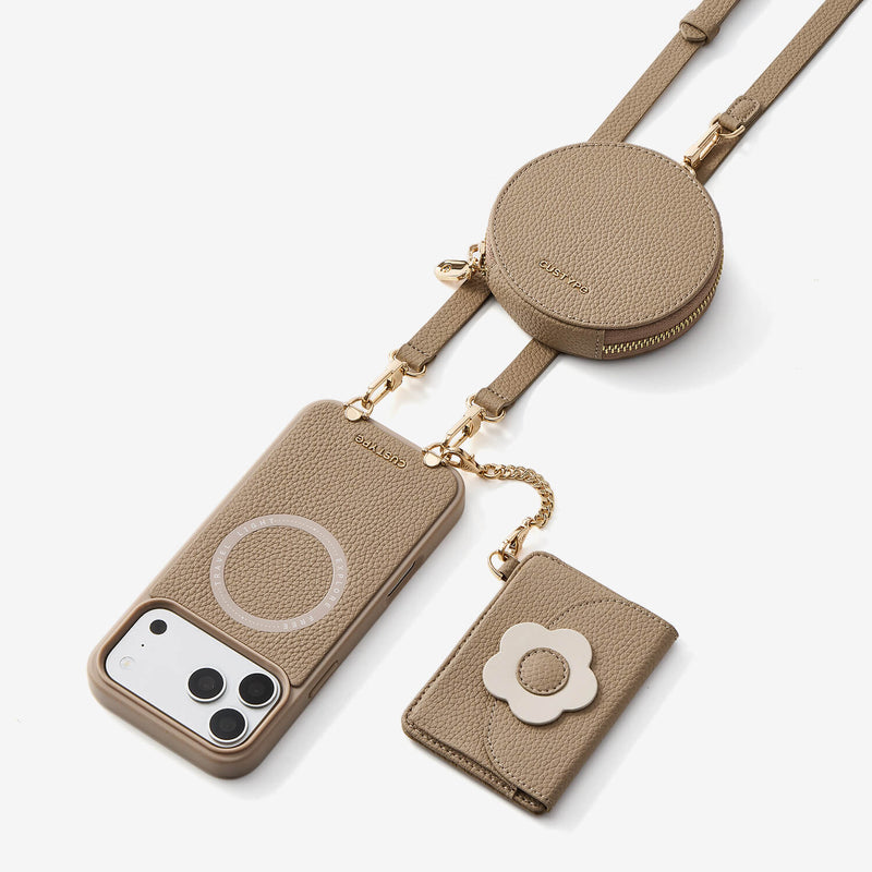 ブルームパル - レザークロスボディスマホケース（スリムウォレット付き）