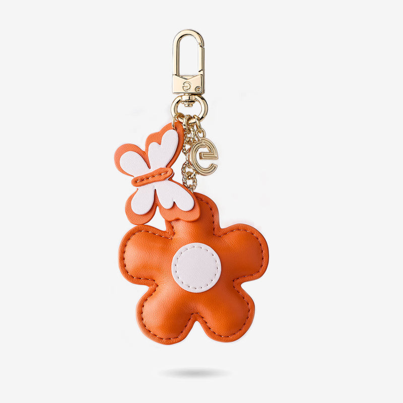 OrangeFloral charm with fine craftsmanship and texture