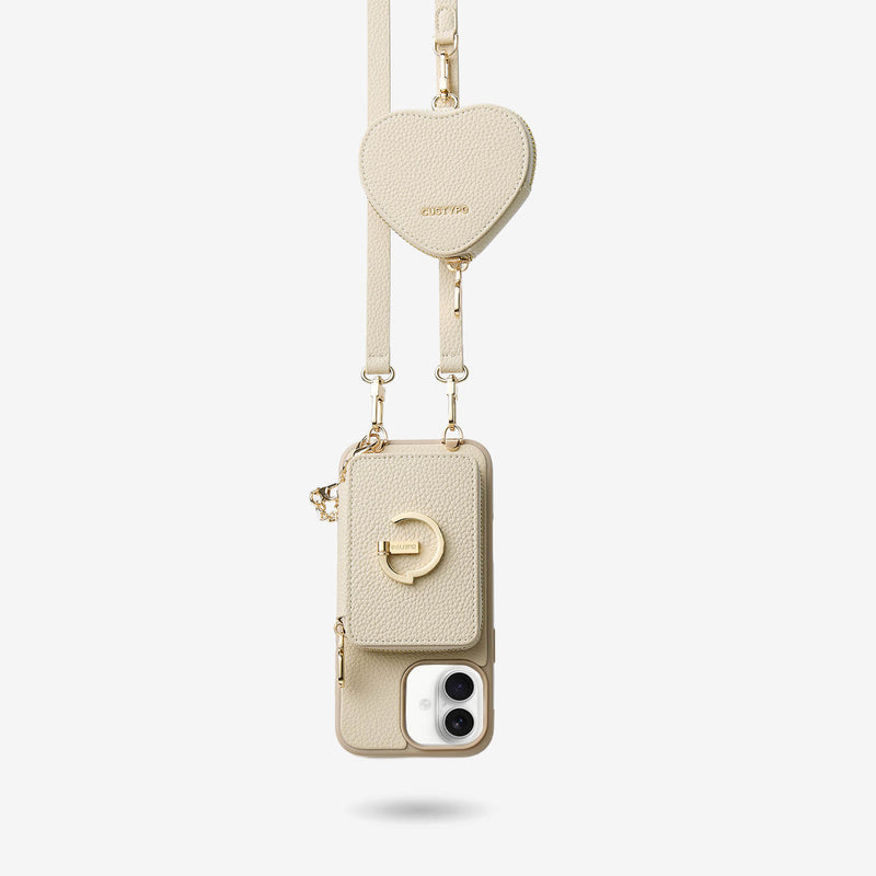 Heart Airpod Kit- Magnet Wallet Crossbody Phone Case with Airpod Pouch-Custype