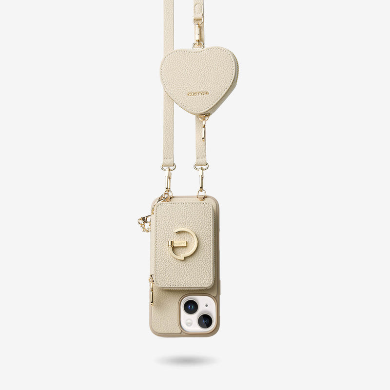 Heart Airpod Kit- Magnet Wallet Crossbody Phone Case with Airpod Pouch-Custype