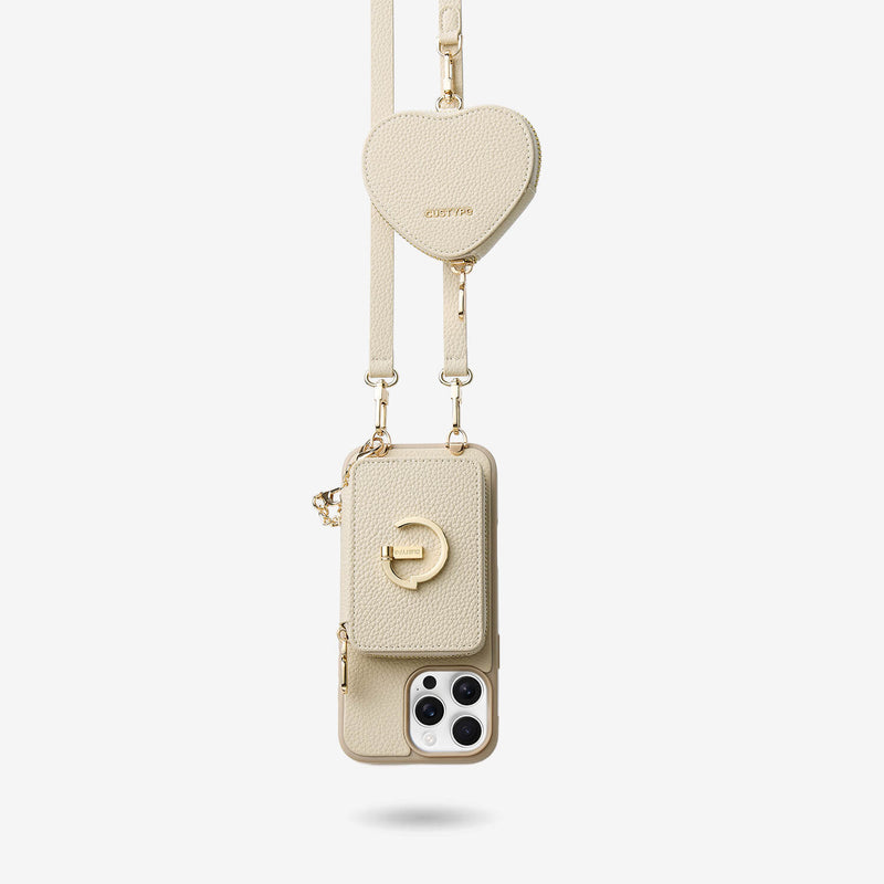 Heart Airpod Kit- Magnet Wallet Crossbody Phone Case with Airpod Pouch-Custype