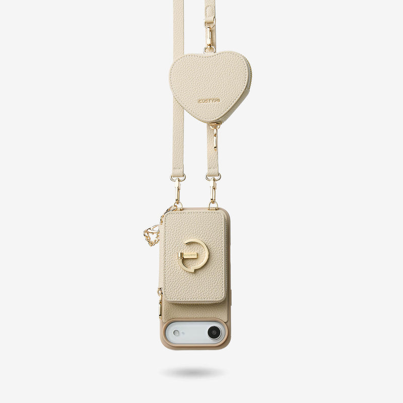 Heart Airpod Kit- Magnet Wallet Crossbody Phone Case with Airpod Pouch-Custype