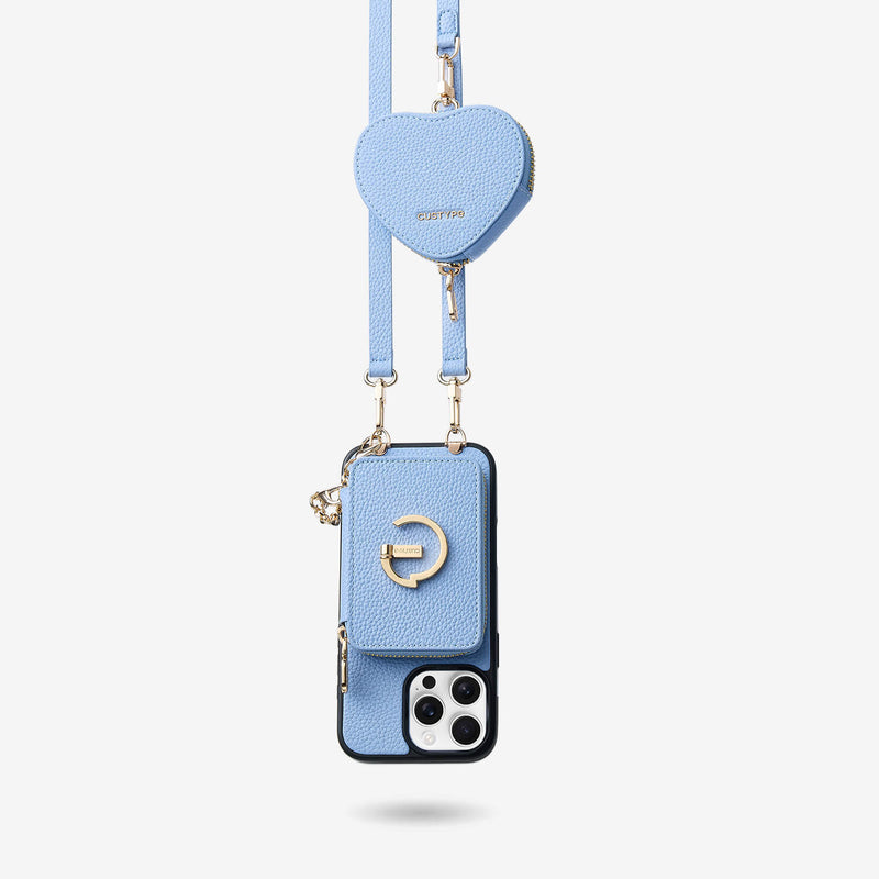 Heart Airpod Kit- Magnet Wallet Crossbody Phone Case with Airpod Pouch-Custype