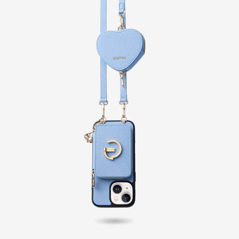 Heart Airpod Kit- Magnet Wallet Crossbody Phone Case with Airpod Pouch-Custype