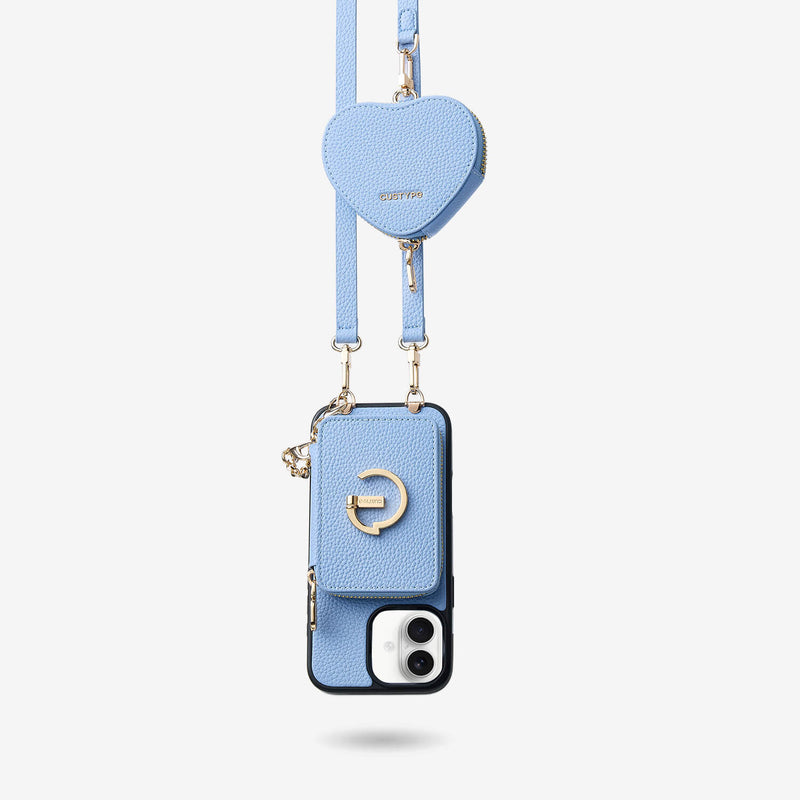 Heart Airpod Kit- Magnet Wallet Crossbody Phone Case with Airpod Pouch-Custype