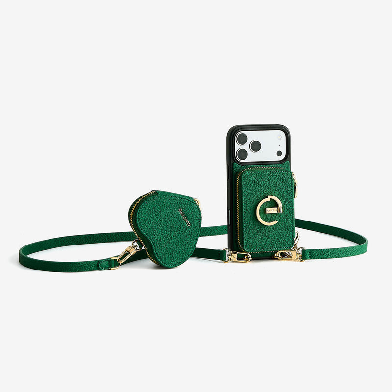 Heart Airpod Kit- Magnet Wallet Crossbody Phone Case with Airpod Pouch-Custype