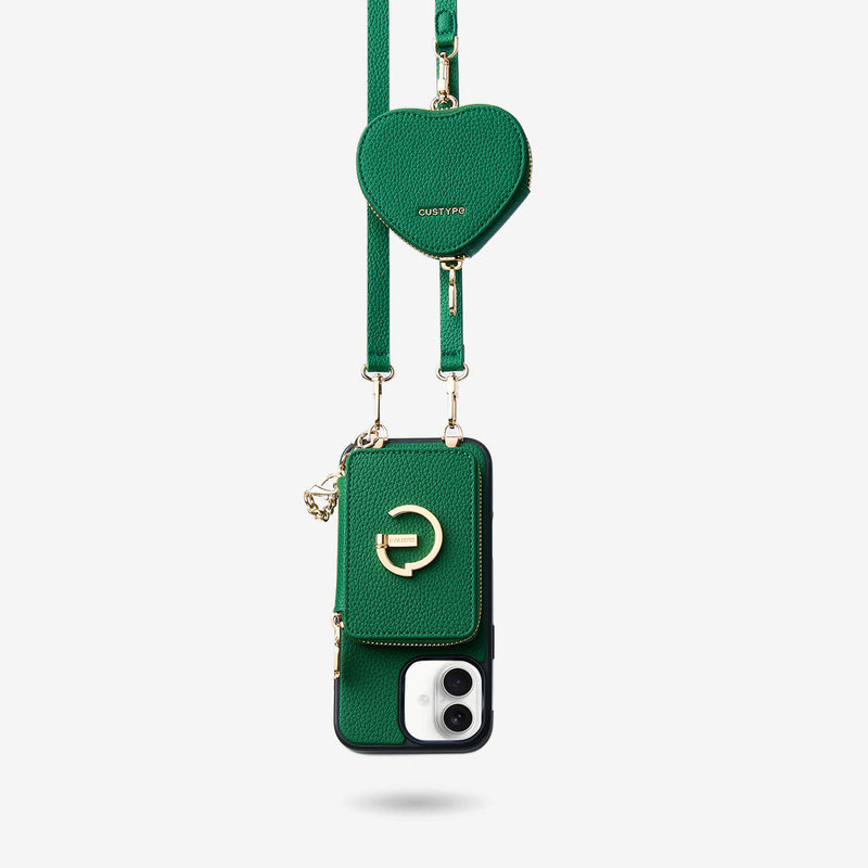 Heart Airpod Kit- Magnet Wallet Crossbody Phone Case with Airpod Pouch-Custype