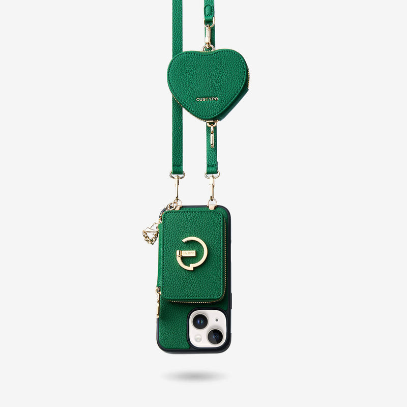 Heart Airpod Kit- Magnet Wallet Crossbody Phone Case with Airpod Pouch-Custype