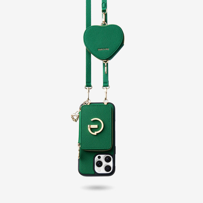 Heart Airpod Kit- Magnet Wallet Crossbody Phone Case with Airpod Pouch-Custype