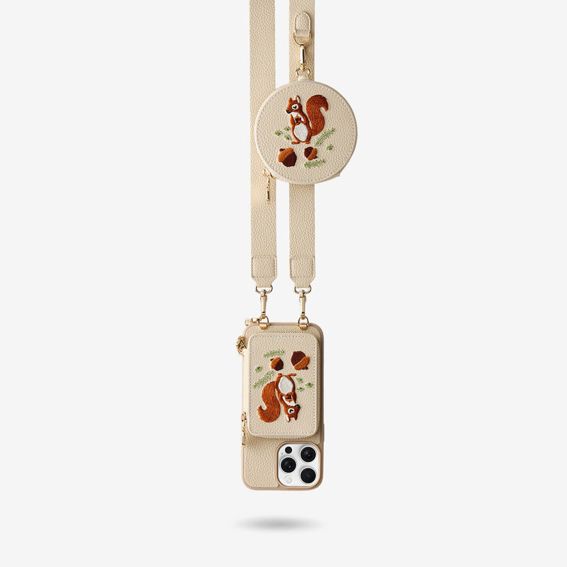 embroidery Leather iphone case crossbody