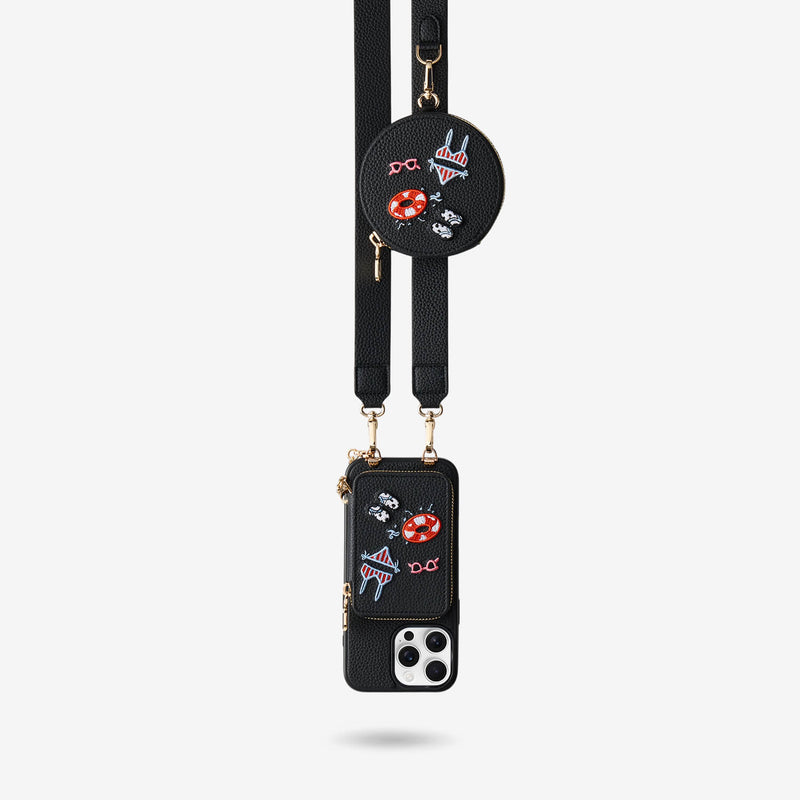 embroidery crossbody leather case