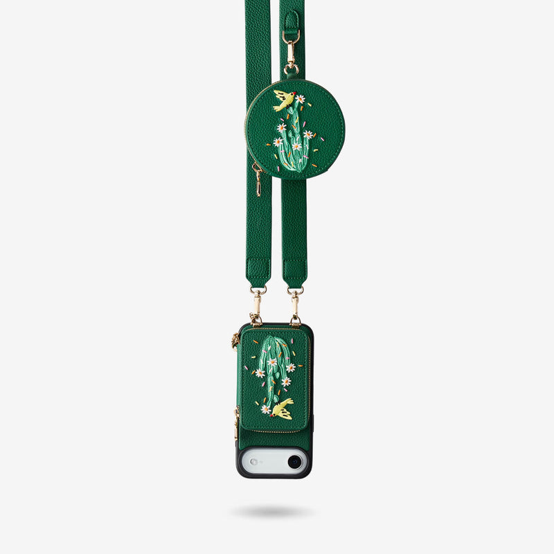 embroidery Women's crossbody phone case
