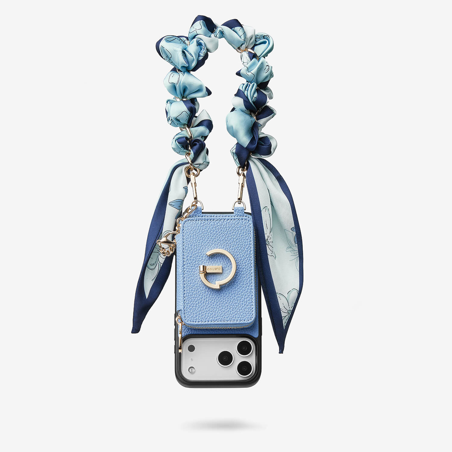 CUSTYPE iPhone16plusケース シルクフレアセット シルクフレアセット - ライチリストストラップ ワイヤレス充電電話