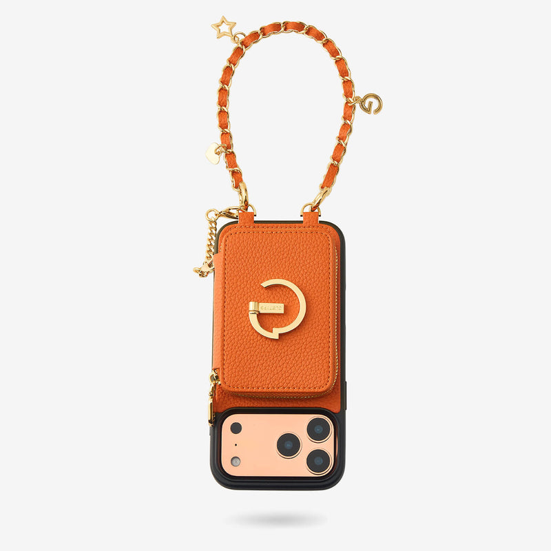 Allure Chain Series- Lanyard Magnetic Wallet Phone Case with Finger Holder-Mobile Phone Cases-DETACHABLE WALLET & WIRELESS CHARGING