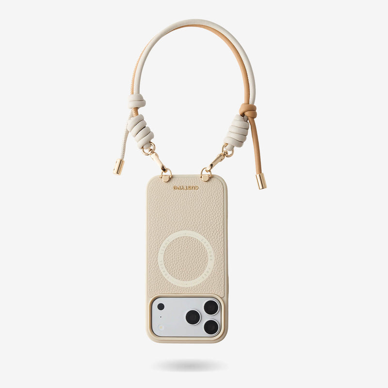 ミニマルスタイルキット - 調節可能なロープリストストラップ付きiPhoneケース