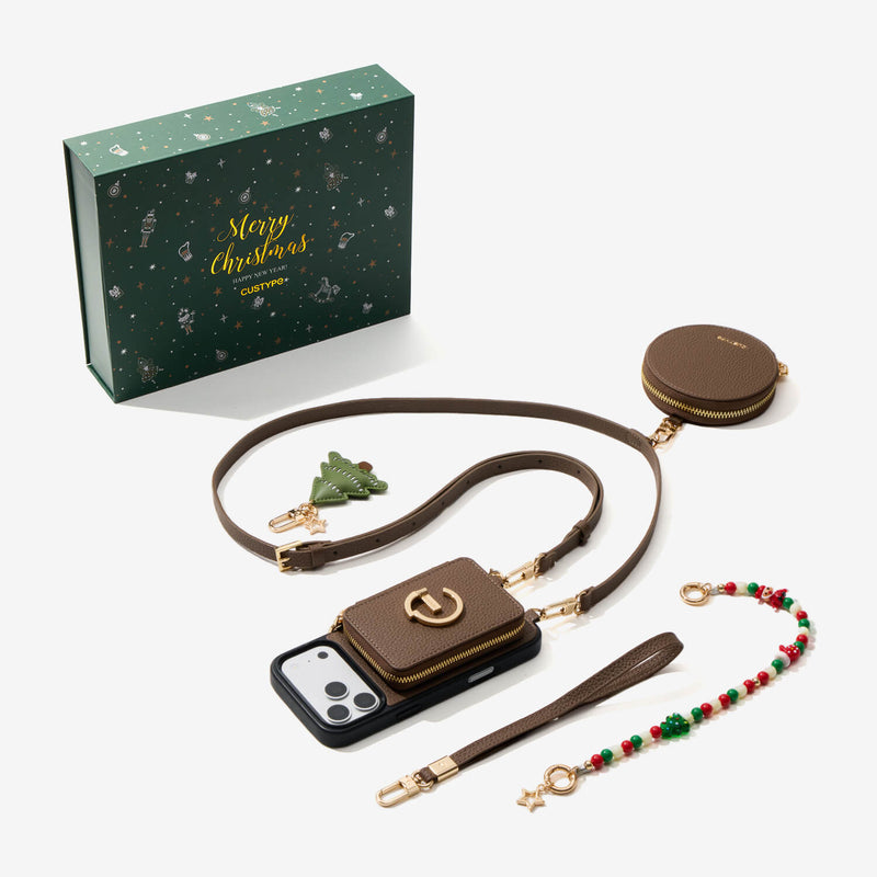 crossbody leather phone case mocha