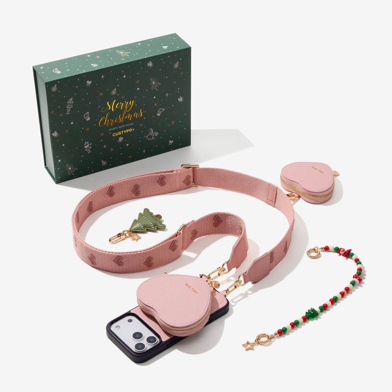 クリスマス限定キット - モランディ iPhoneケース（ハート型AirPodsポーチ＆ウェビングストラップ付き）