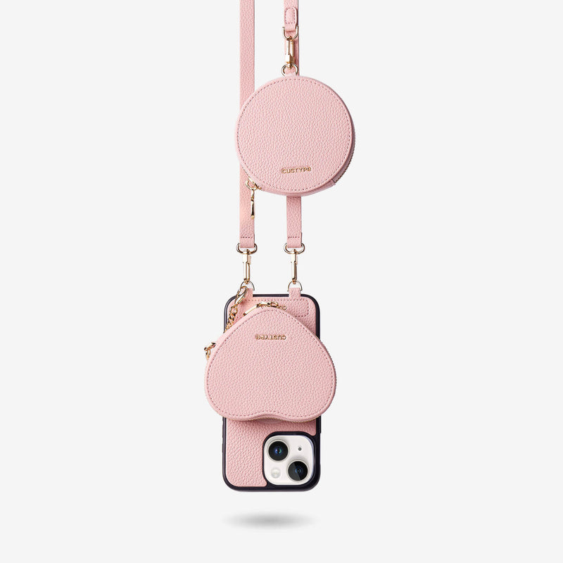 Morandi Grace Kit- Phone Case with Crossbody Strap & Heart Pouch-Custype