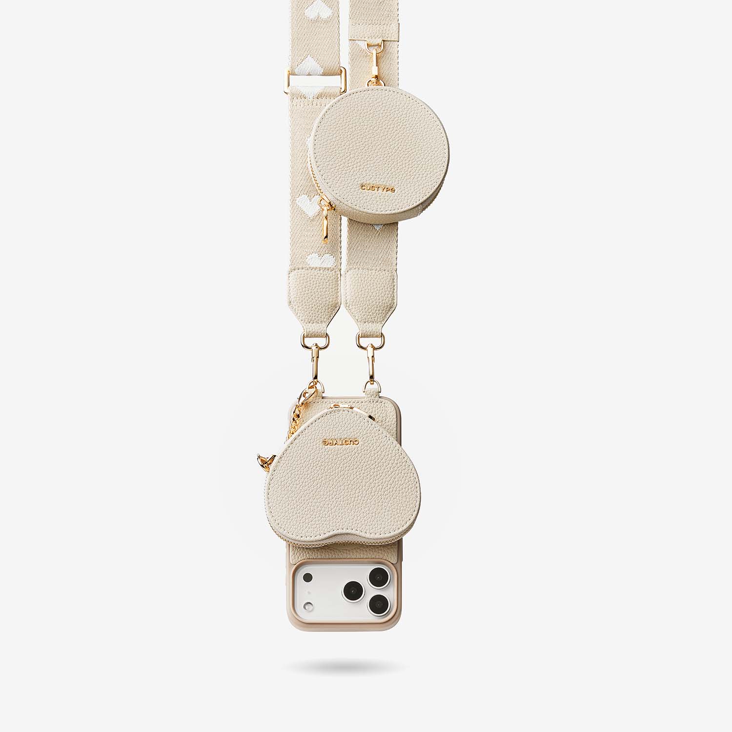 新品！CUSTYPE カスタイプ◆マグネットポーチ付iPhone17Proケース ウェビングクロスボディマグネット式スマホケース（ポーチ付き