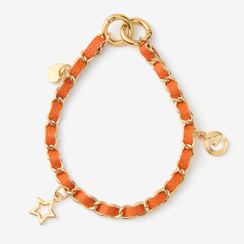 エレガントなチェーンレザーリストストラップ