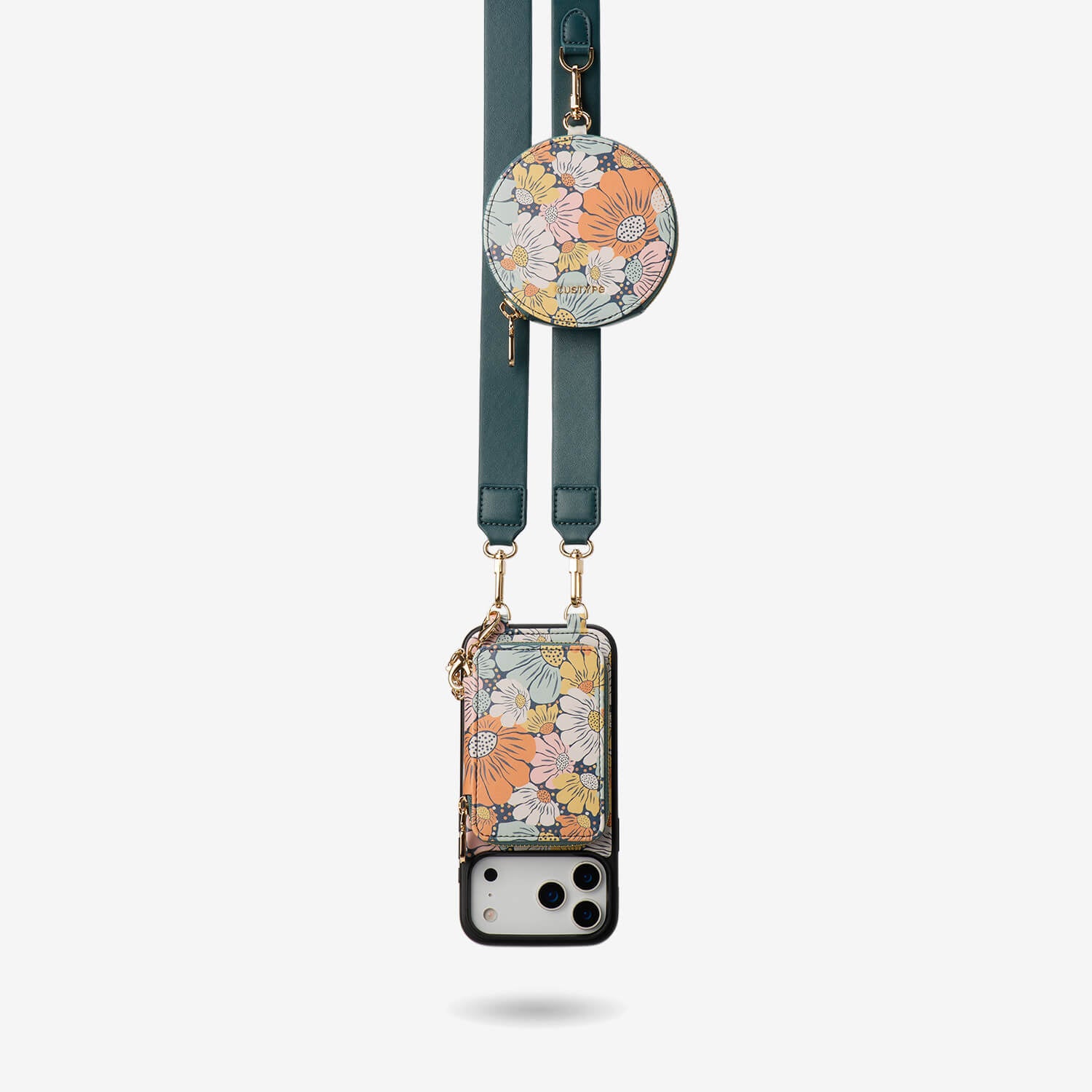 Plant Theme Crossbody Wallet Phone Case with MagSafe Compatible