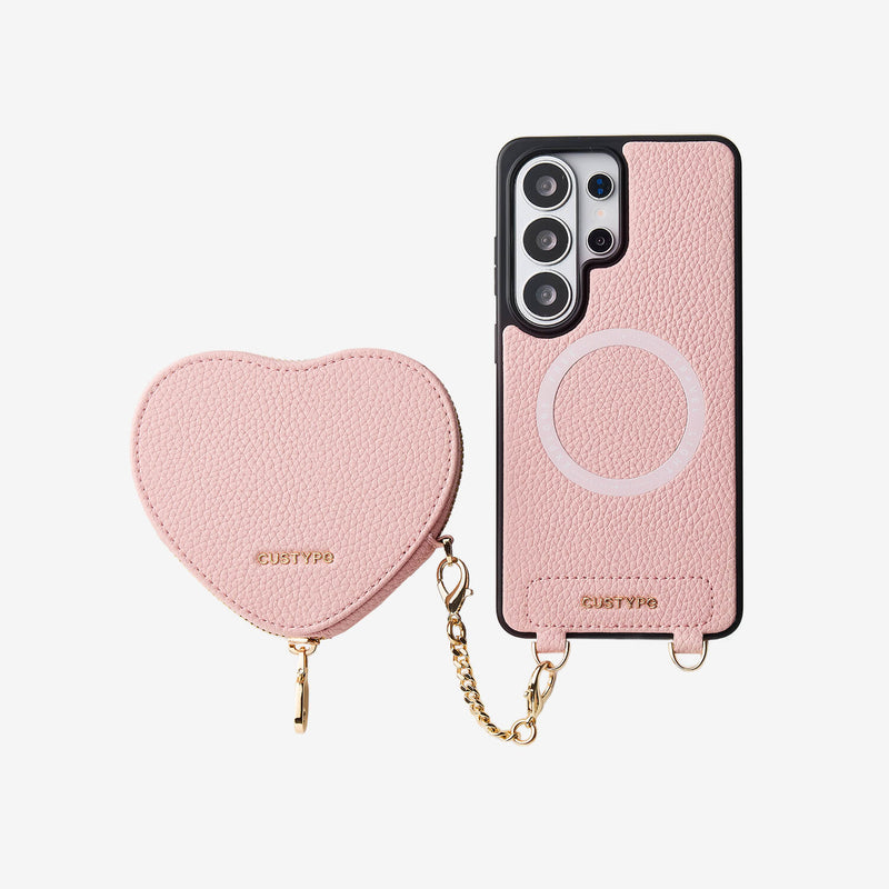 Heart Design Kit- Samsung Galaxy Wireless Charging Phone Case With Detachable Pouch-Mobile Phone Cases-Custype