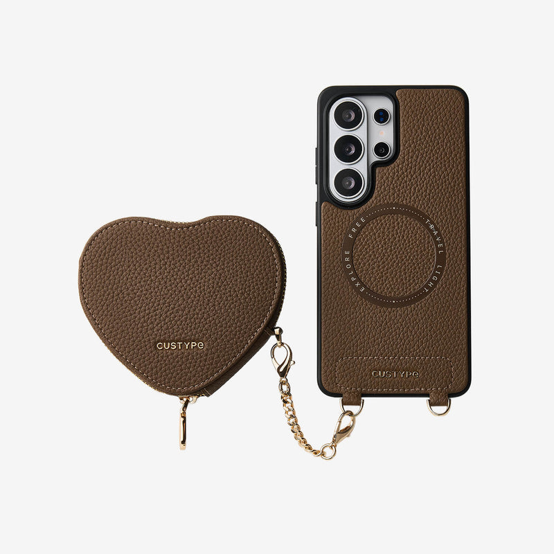 Heart Design Kit- Samsung Galaxy Wireless Charging Phone Case With Detachable Pouch-Mobile Phone Cases-Custype