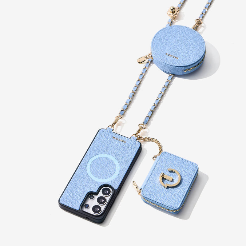 アルーアチェーン - Samsung Galaxy対応 マグネット式スマホケース（カード収納＆チェーン付き）