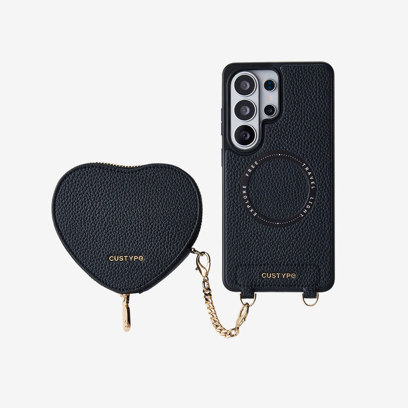 Heart Design Kit- Samsung Galaxy Wireless Charging Phone Case With Detachable Pouch-Mobile Phone Cases-Custype