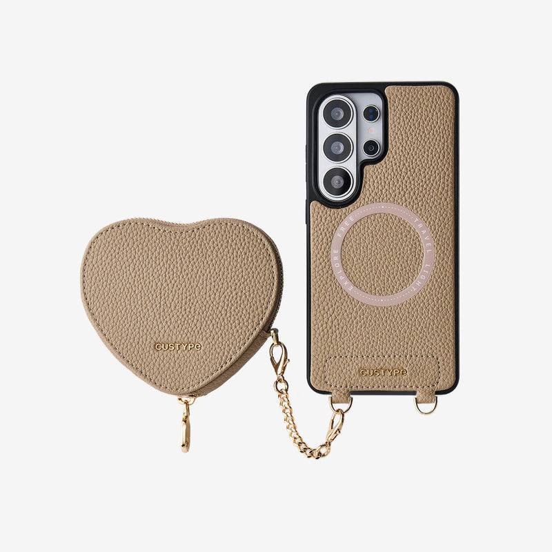 Heart Design Kit- Samsung Galaxy Wireless Charging Phone Case With Detachable Pouch-Mobile Phone Cases-Custype