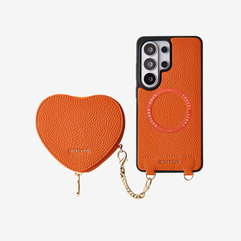 Heart Design Kit- Samsung Galaxy Wireless Charging Phone Case With Detachable Pouch-Mobile Phone Cases-Custype