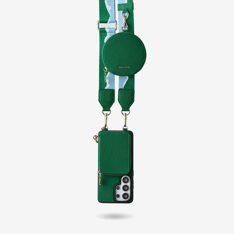 Unique Design Set- Samsung Galaxy Wireless Charging Webbing Crossbody Phone Case Round Pouch Set-Mobile Phone Cases-Custype