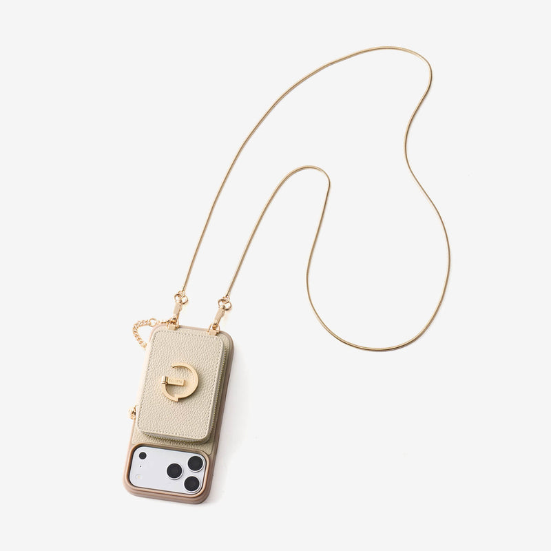 Slim Metal Chain- Removable Magnetic Wallet Phone Case with Strap