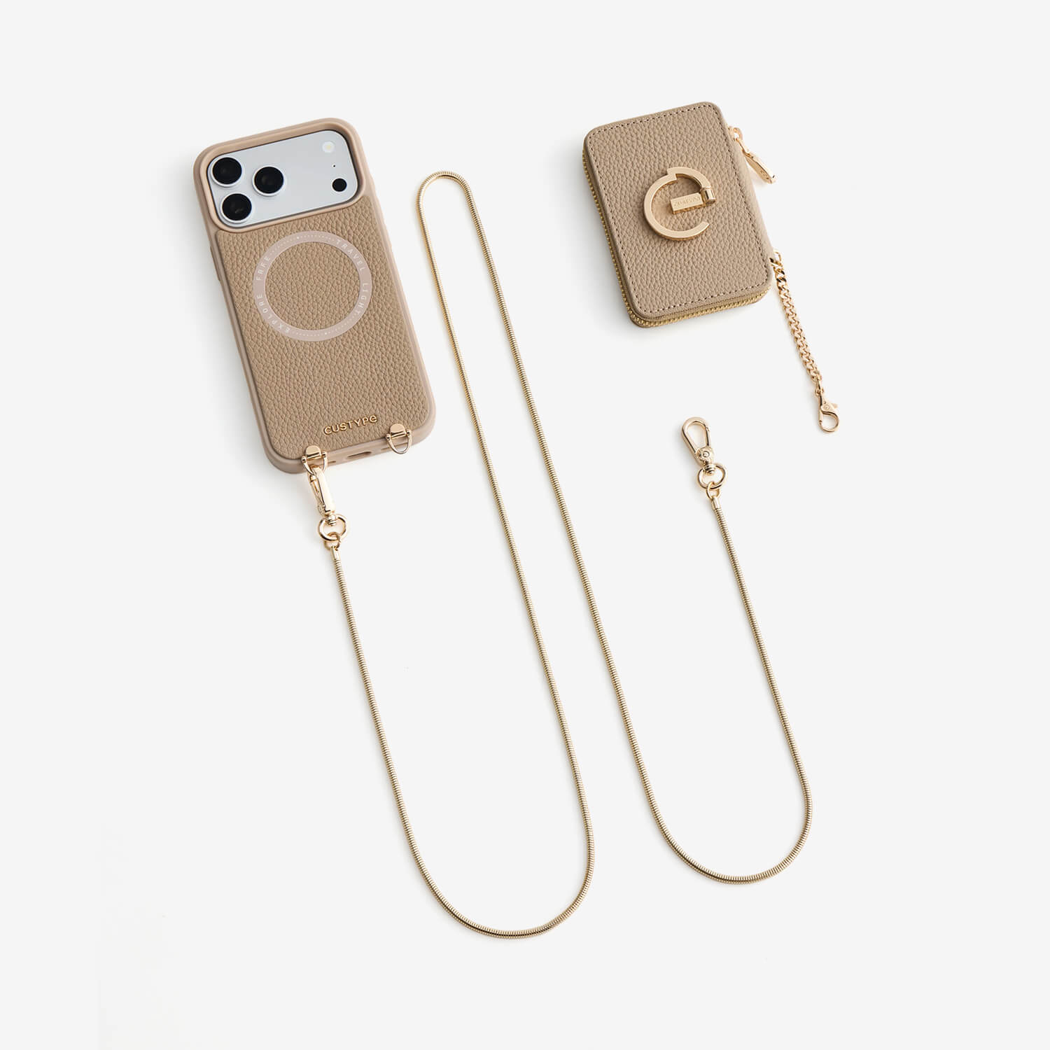 Magnetic Wallet Phone Case with Metal Chain & RFID Wallet for