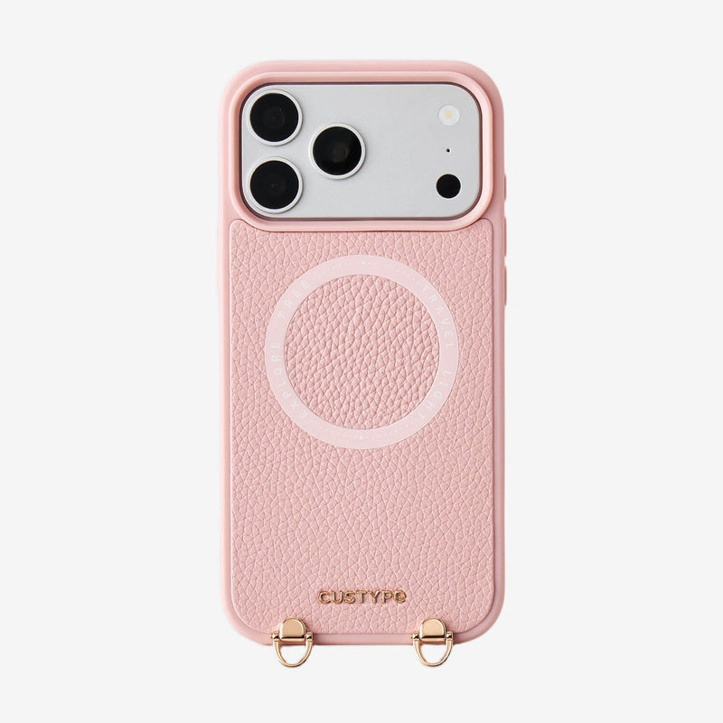 Unity Style- Leather iPhone Case with Raised Heart Crossbody Strap-Mobile Phone Cases-Custype