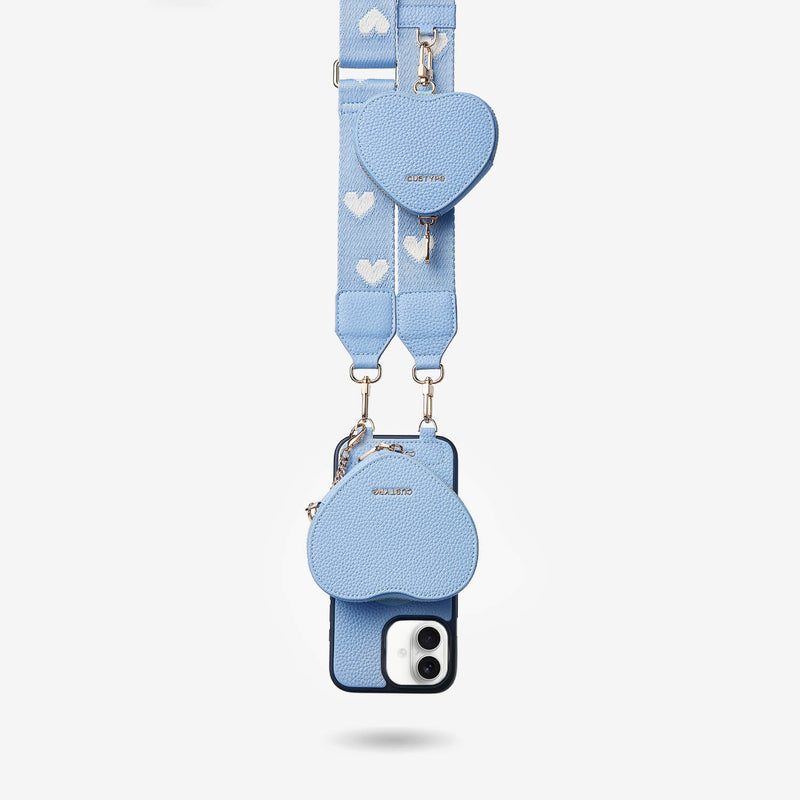Heart Airpod Kit- iPhone Crossbody Case with Magnet & Airpods Pouch-Mobile Phone Cases-DETACHABLE WALLET & PHONE POUCH