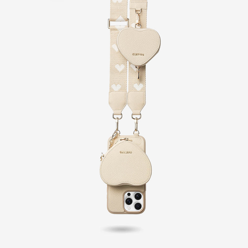 Heart Airpod Kit- iPhone Crossbody Case with Magnet & Airpods Pouch-Mobile Phone Cases-DETACHABLE WALLET & PHONE POUCH