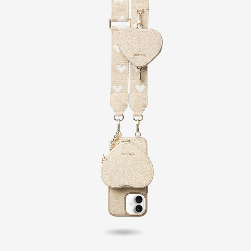 Heart Airpod Kit- iPhone Crossbody Case with Magnet & Airpods Pouch-Mobile Phone Cases-DETACHABLE WALLET & PHONE POUCH