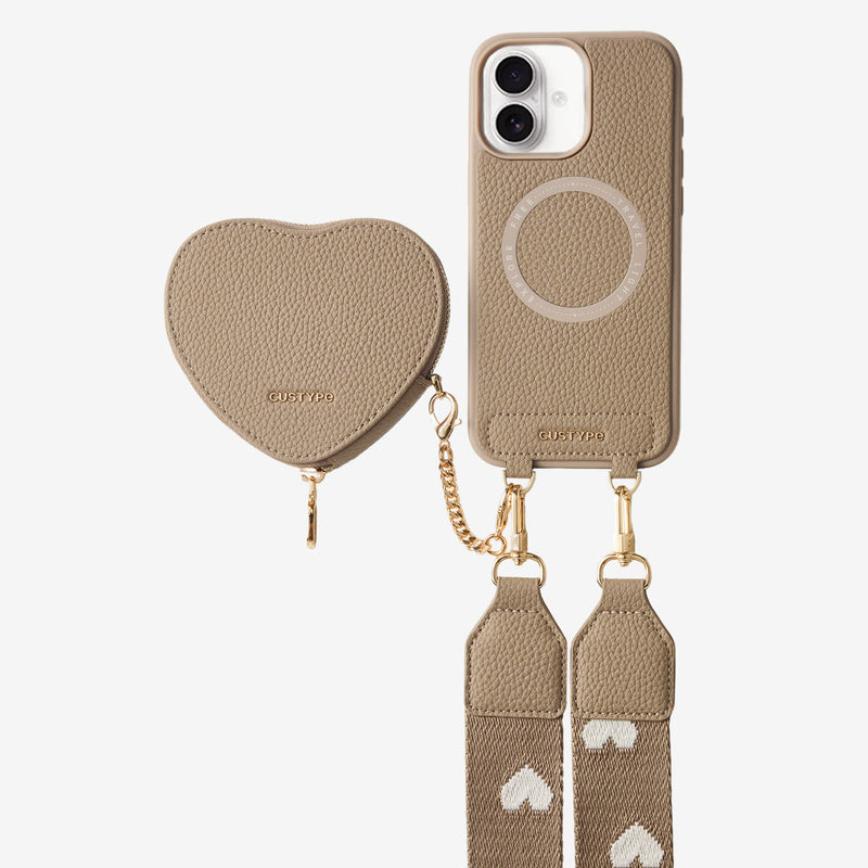 Women's crossbody phone case taupe