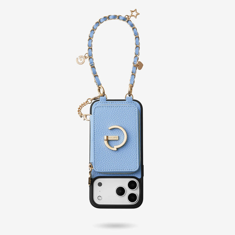 Allure Chain Series- Lanyard Magnetic Wallet Phone Case with Finger Holder-Mobile Phone Cases-DETACHABLE WALLET & WIRELESS CHARGING