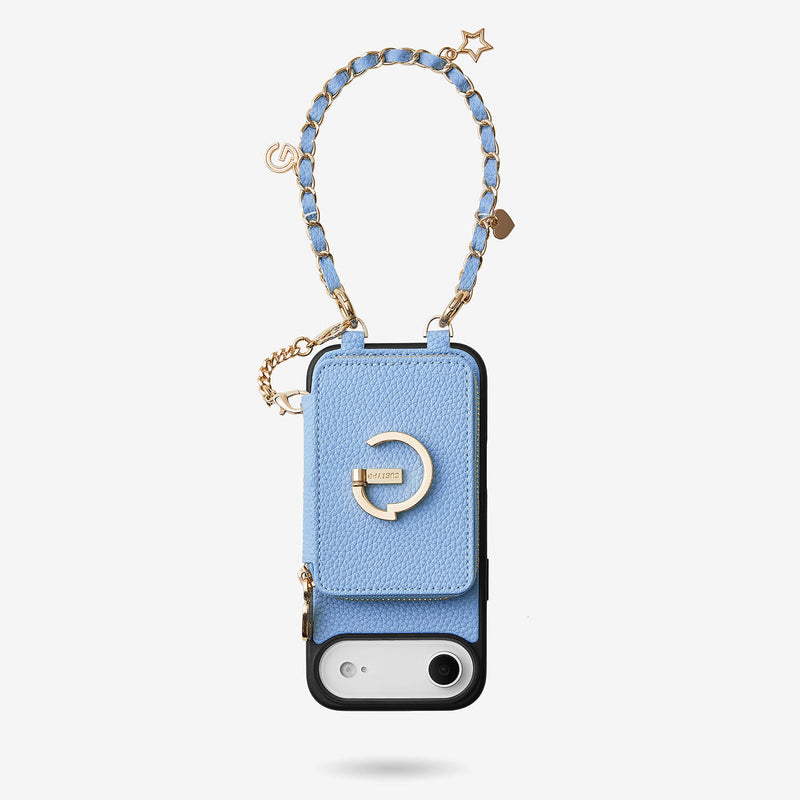 Allure Chain Series- Lanyard Magnetic Wallet Phone Case with Finger Holder-Mobile Phone Cases-DETACHABLE WALLET & WIRELESS CHARGING